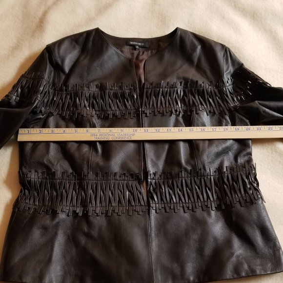 Unique Leather Jacket, Lafayette 148, Women's 14 - Picture 7 of 12